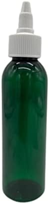 4 גרם בקבוקי פלסטיק קוסמו ירוקים -12 אריזה לבקבוק ריק ניתן למילוי מחדש - BPA בחינם - שמנים אתרים - ארומתרפיה | כובעי